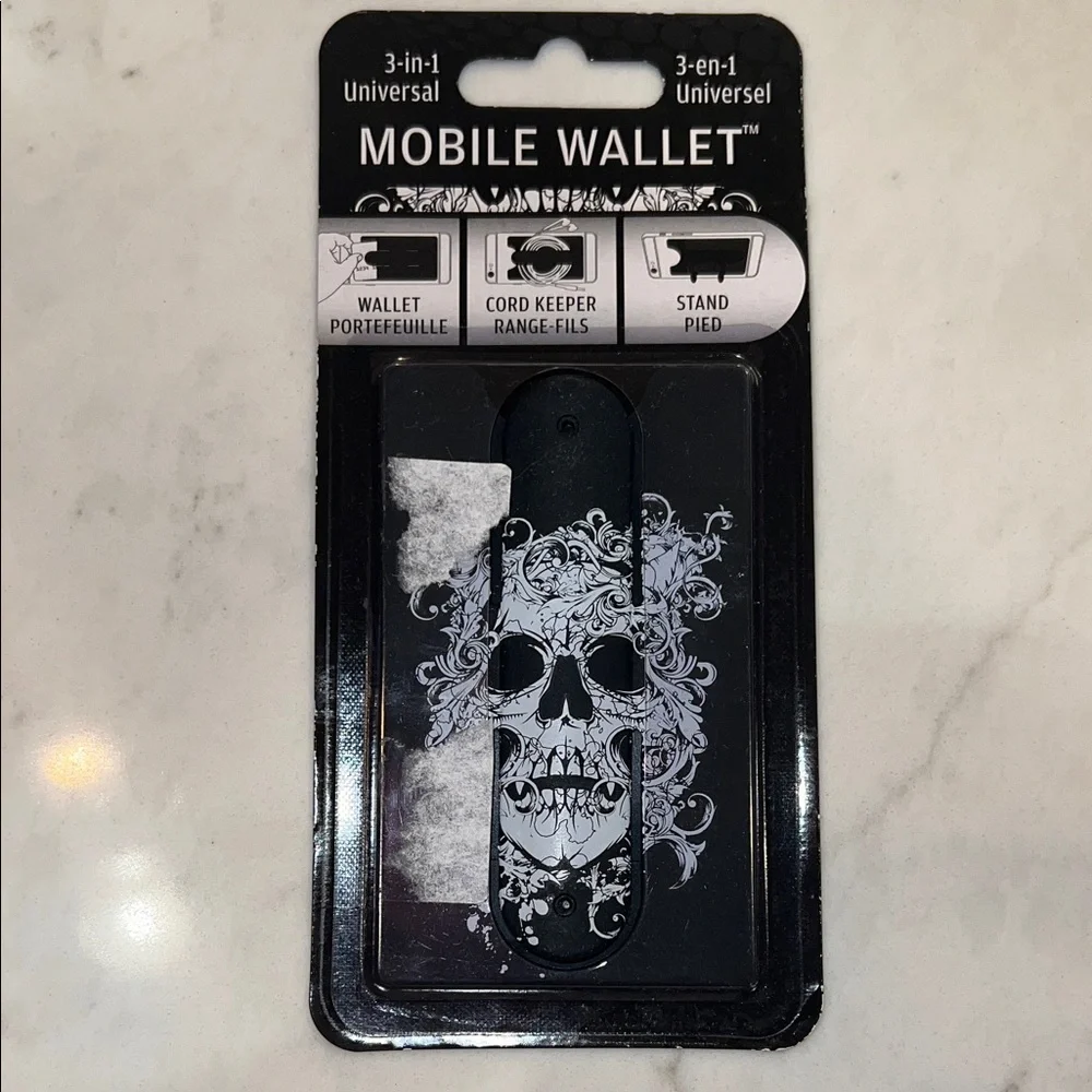 3M Mobile Wallet 3-in-1 Universal - Skeleton Skull - Cord Keeper and Phone Stand