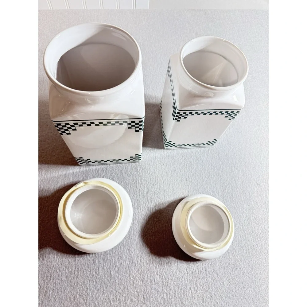 Vintage French Farine & Sucre Storage Jar – Ceramic Flour & Sugar Canister