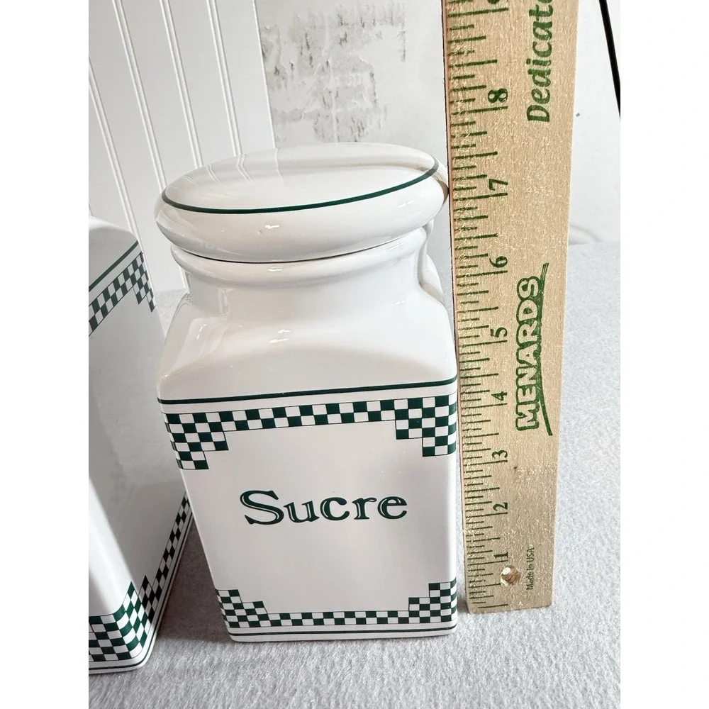 Vintage French Farine & Sucre Storage Jar – Ceramic Flour & Sugar Canister