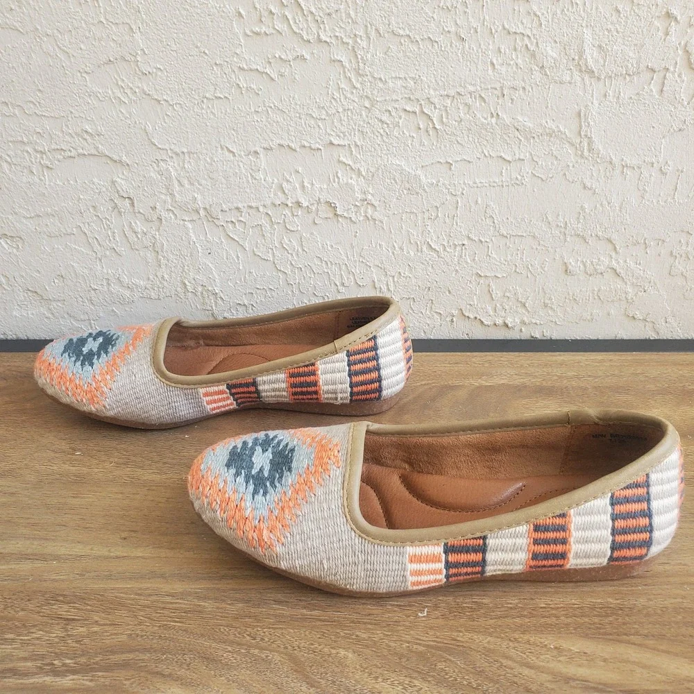 Born Giselle Flats Southwestern Womens 7 Hand Woven Aztec Boho Ballet Comfort