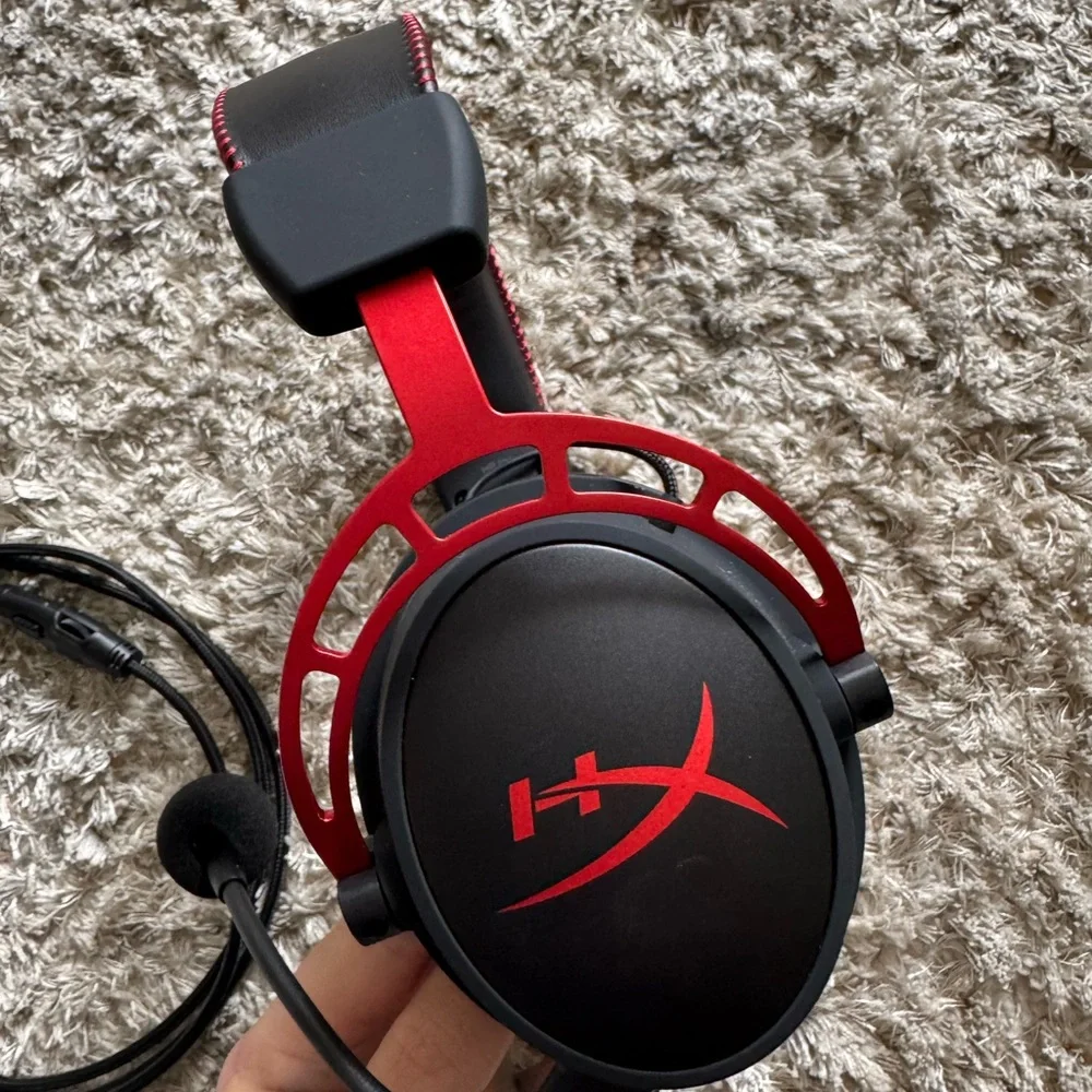 HyperX Cloud Alpha Gaming Headset – Black & Red Wired Headphones with Mic