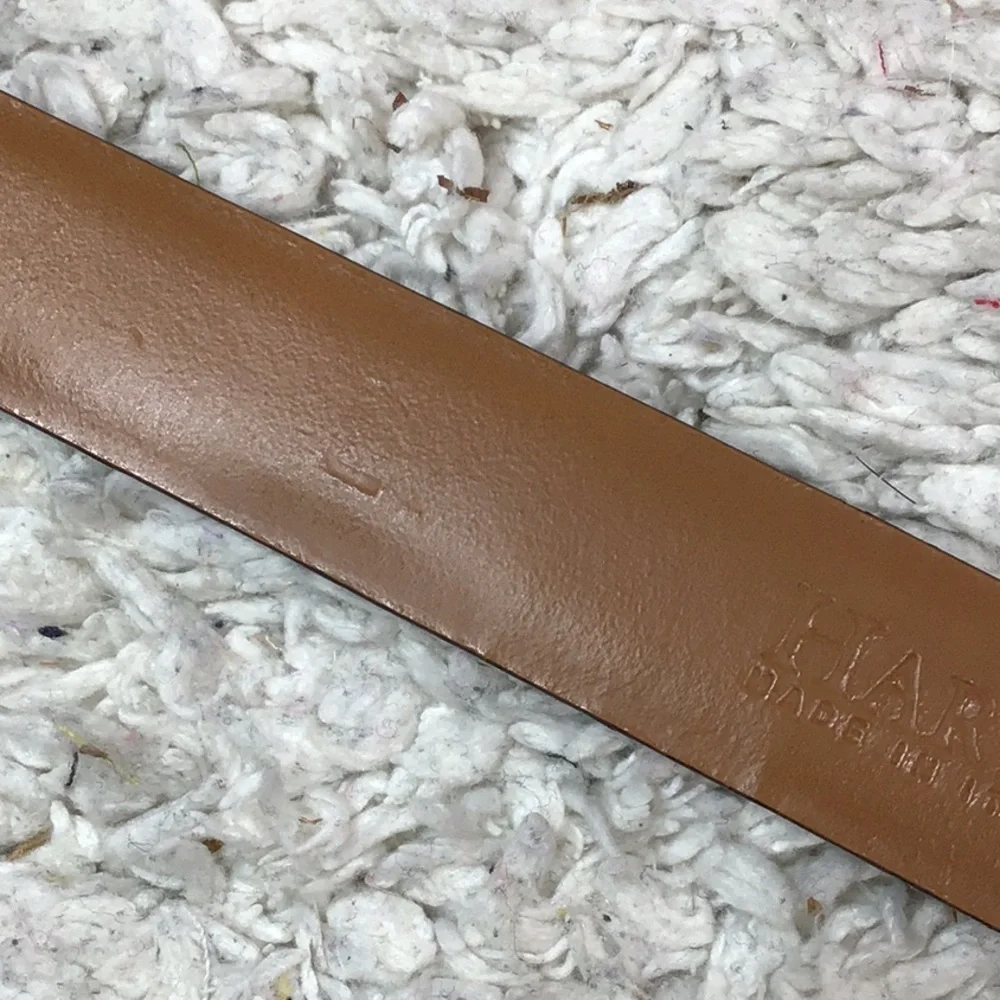 Harold Powell dark brown croc embossed leather belt L