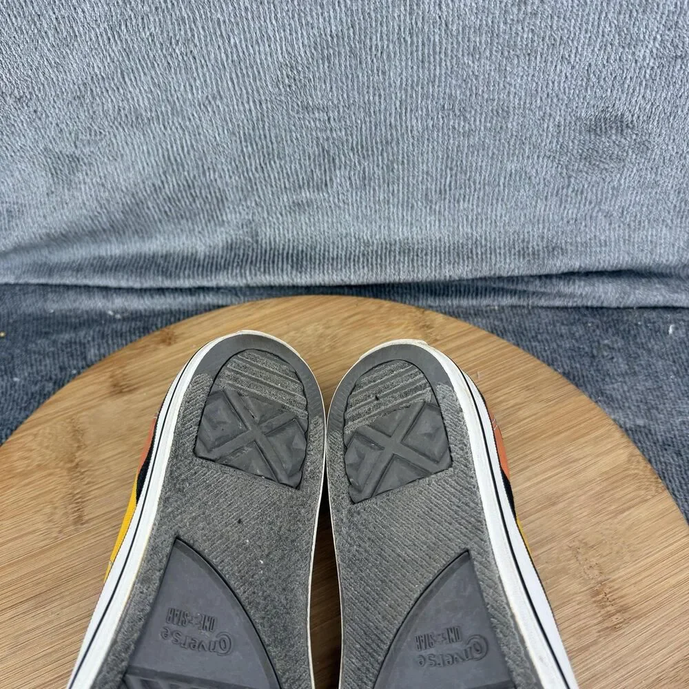 Converse One Star Junior Shoes Boys Size 5 Black Flame Canvas Slip On Sneakers