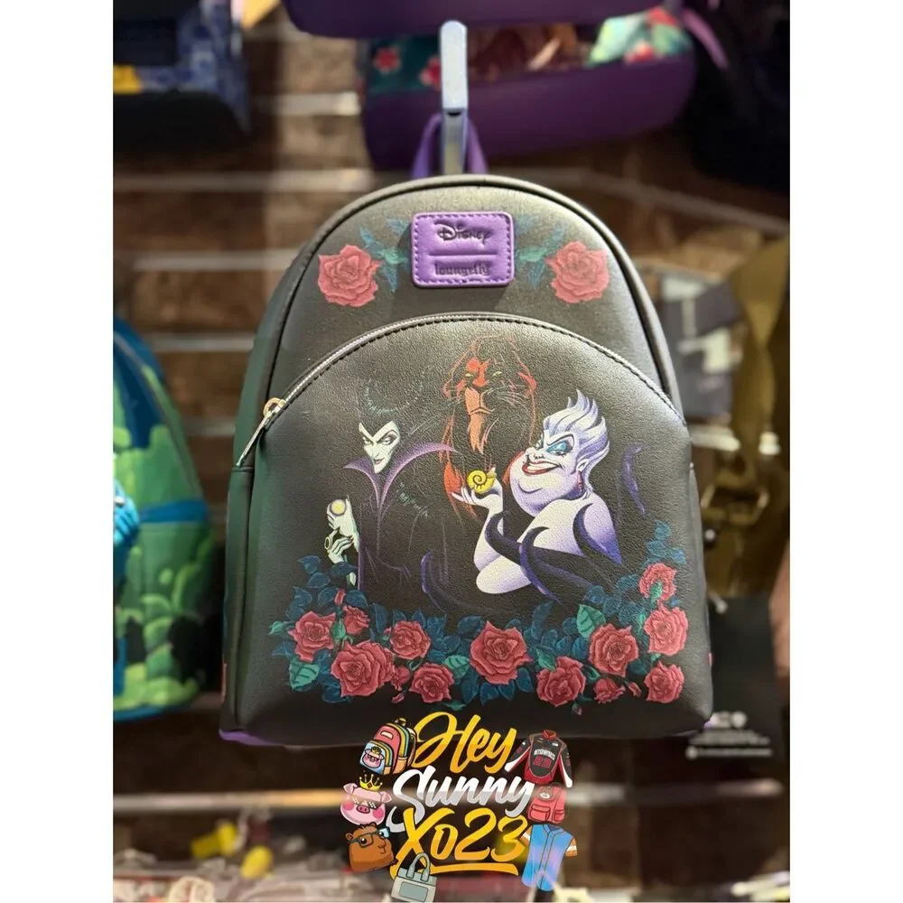 Loungefly Disney Villains Trio Roses Mini Backpack