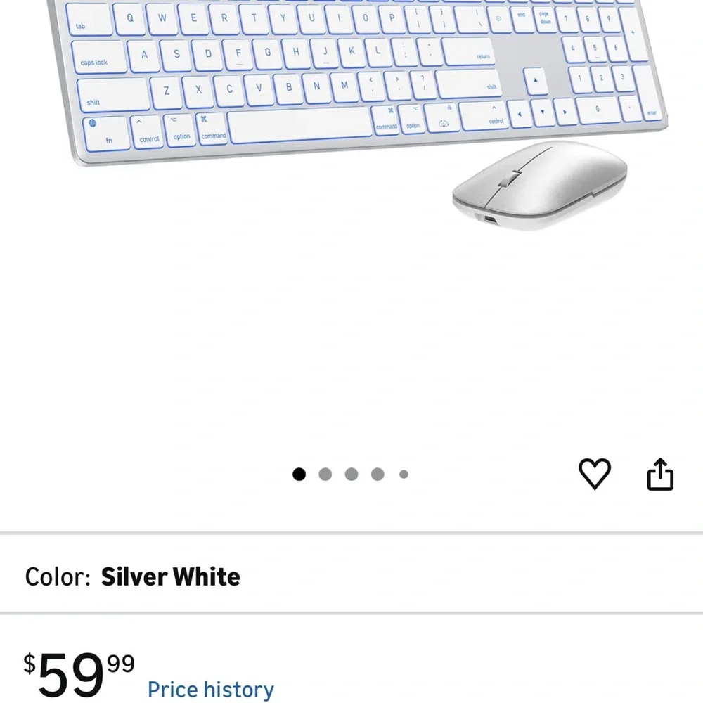 SABLUTE Bluetooth Keyboard and Mouse for Mac — 7-Color Backlit