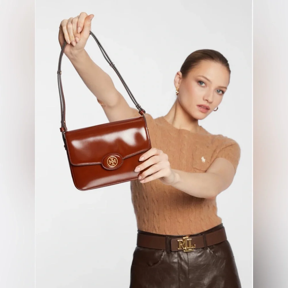 Tory Burch sleek cognac