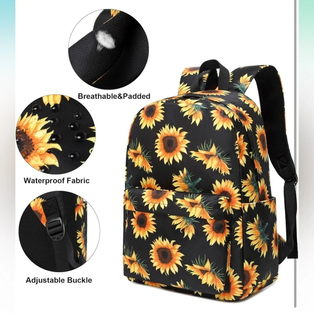 Sunflower Print Backpack