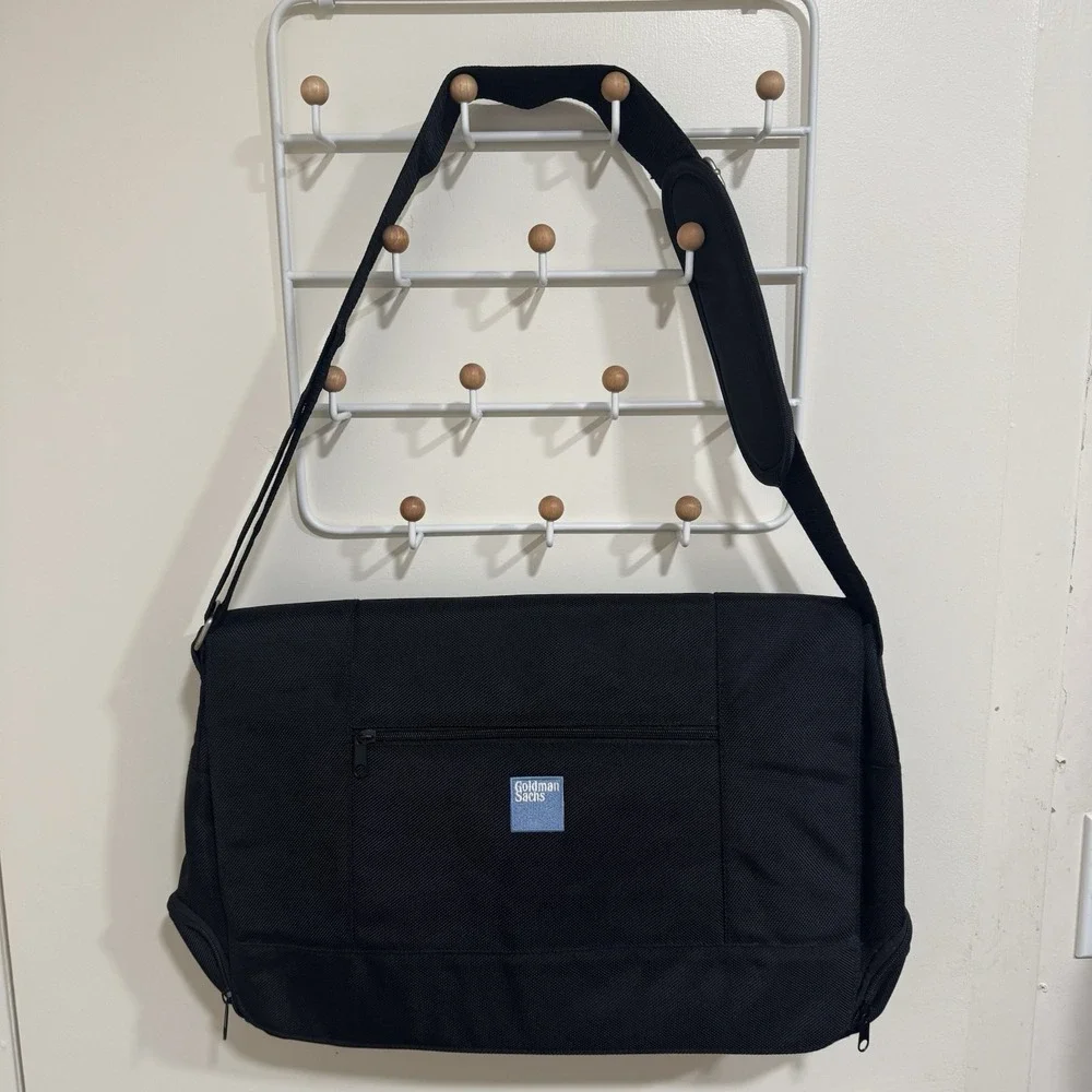 Vintage Goldman Sachs Laptop Messenger Bag Canvas Shoulder Black Travel