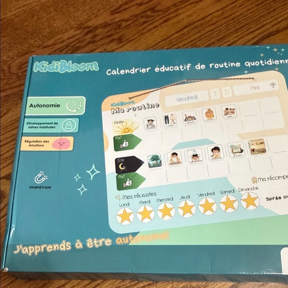 French Educational Routine Calendar - Blue
