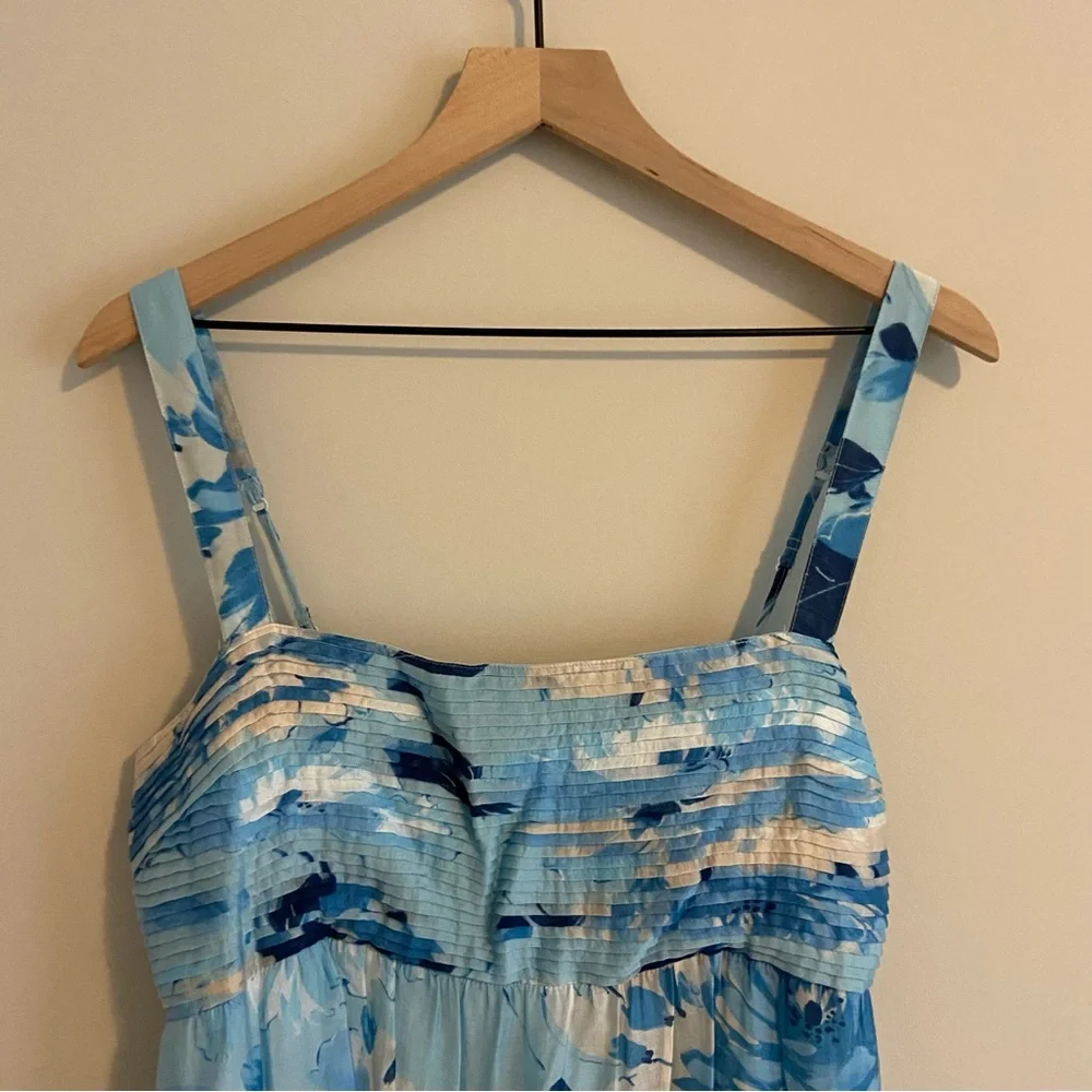 Abercrombie Blue Floral Babydoll Maxi Dress NWT