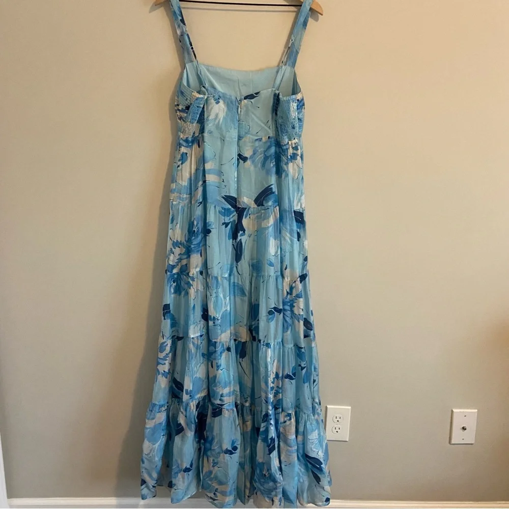 Abercrombie Blue Floral Babydoll Maxi Dress NWT