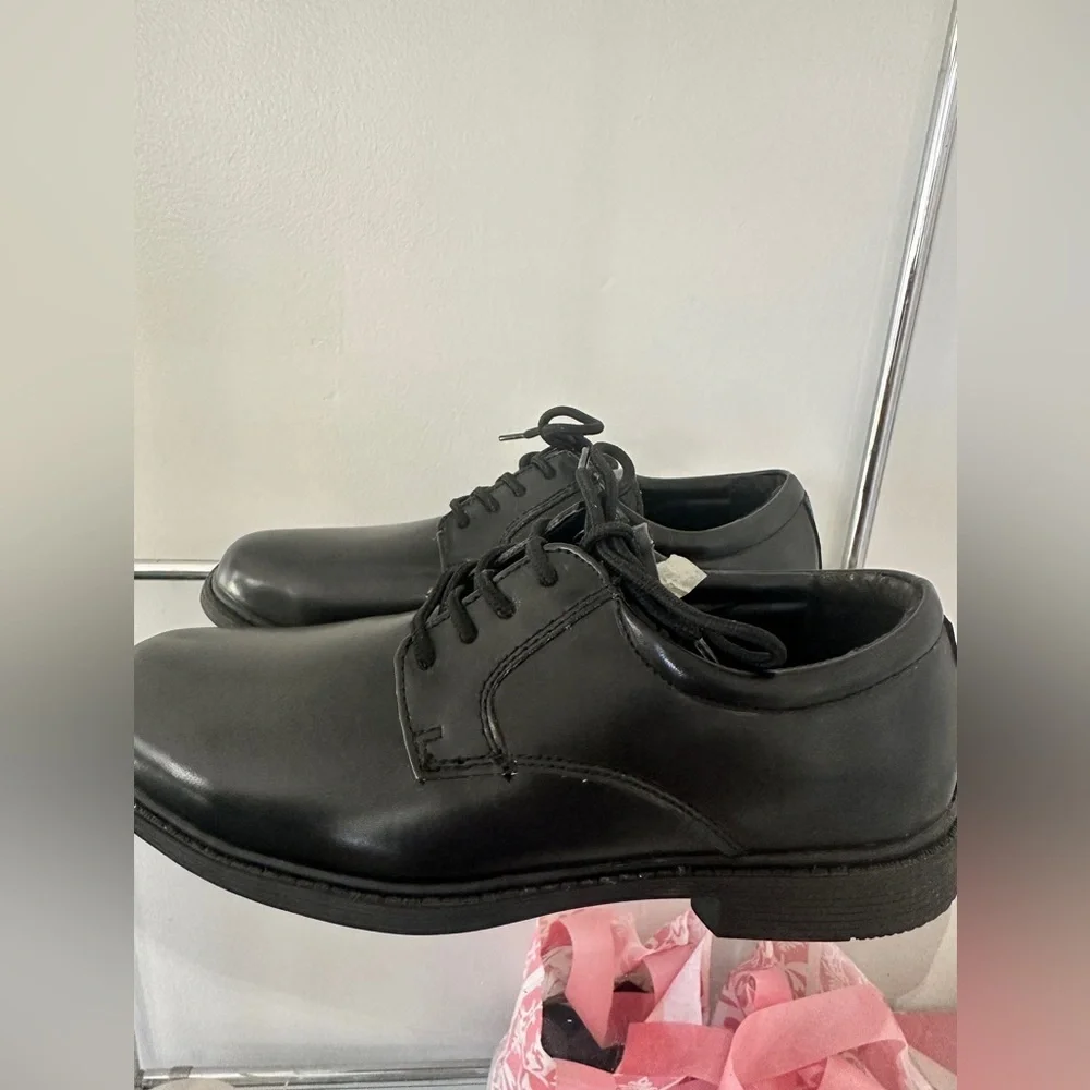 Stacy Adam’s Kids 6 Black Austin Plain Toe Oxford Dress Tuxedo Shoe Matte