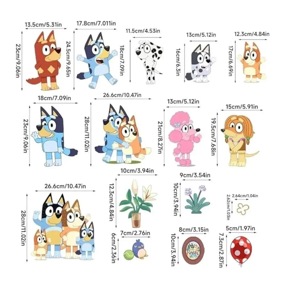 Derun Trading RoomMates Bluey Family & Friends Peel and Stick Wall Decals set