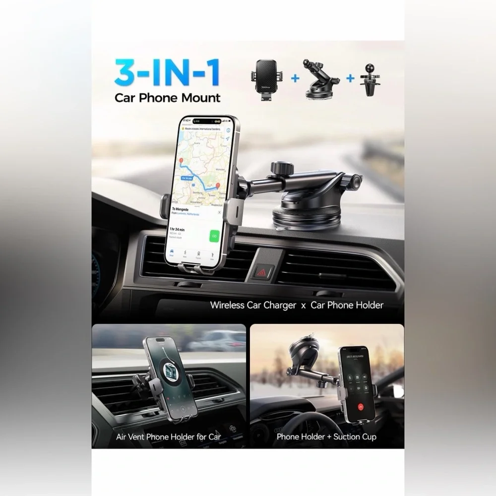 Wireless Car Charger Mount - NEW