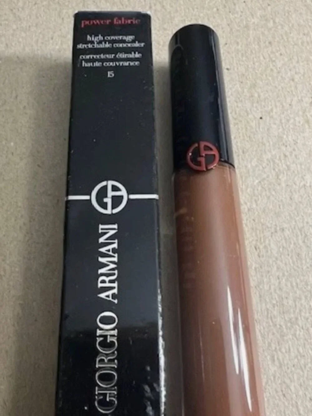 Giorgio Armani Power Fabric Concealer Shade 15 Full Size Full Coverage NIB