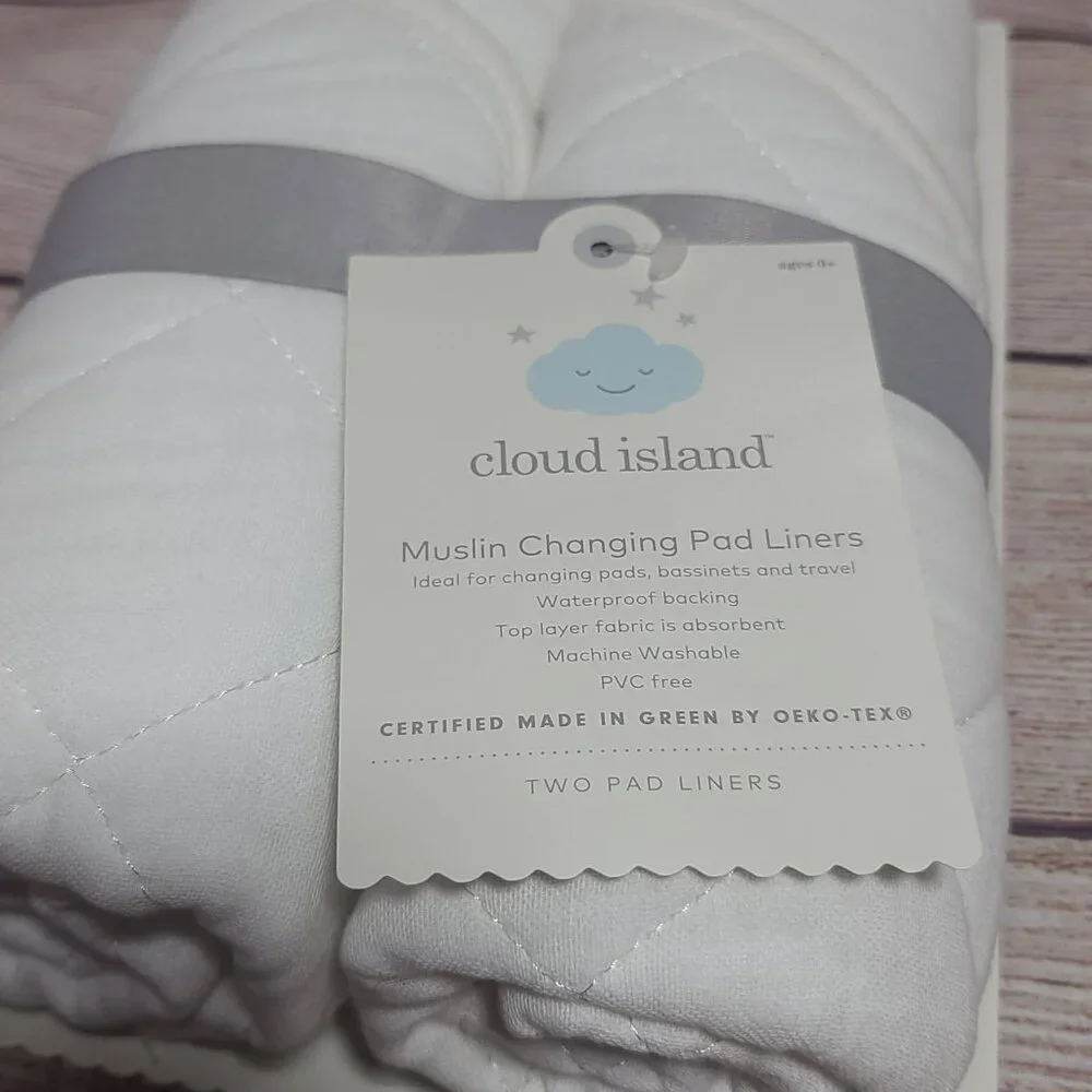 Cloud Island Muslin Changing Pad Liner - Cream - 2pk - NEW WITH TAGS