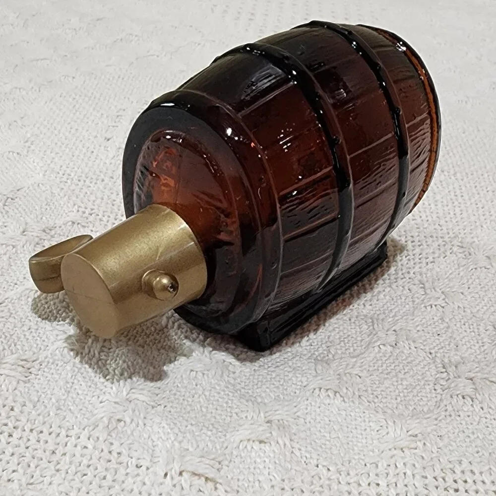 Vintage Avon ON TAP BEER WINE BARREL Amber Collectors Empty Brown Glass Bottle