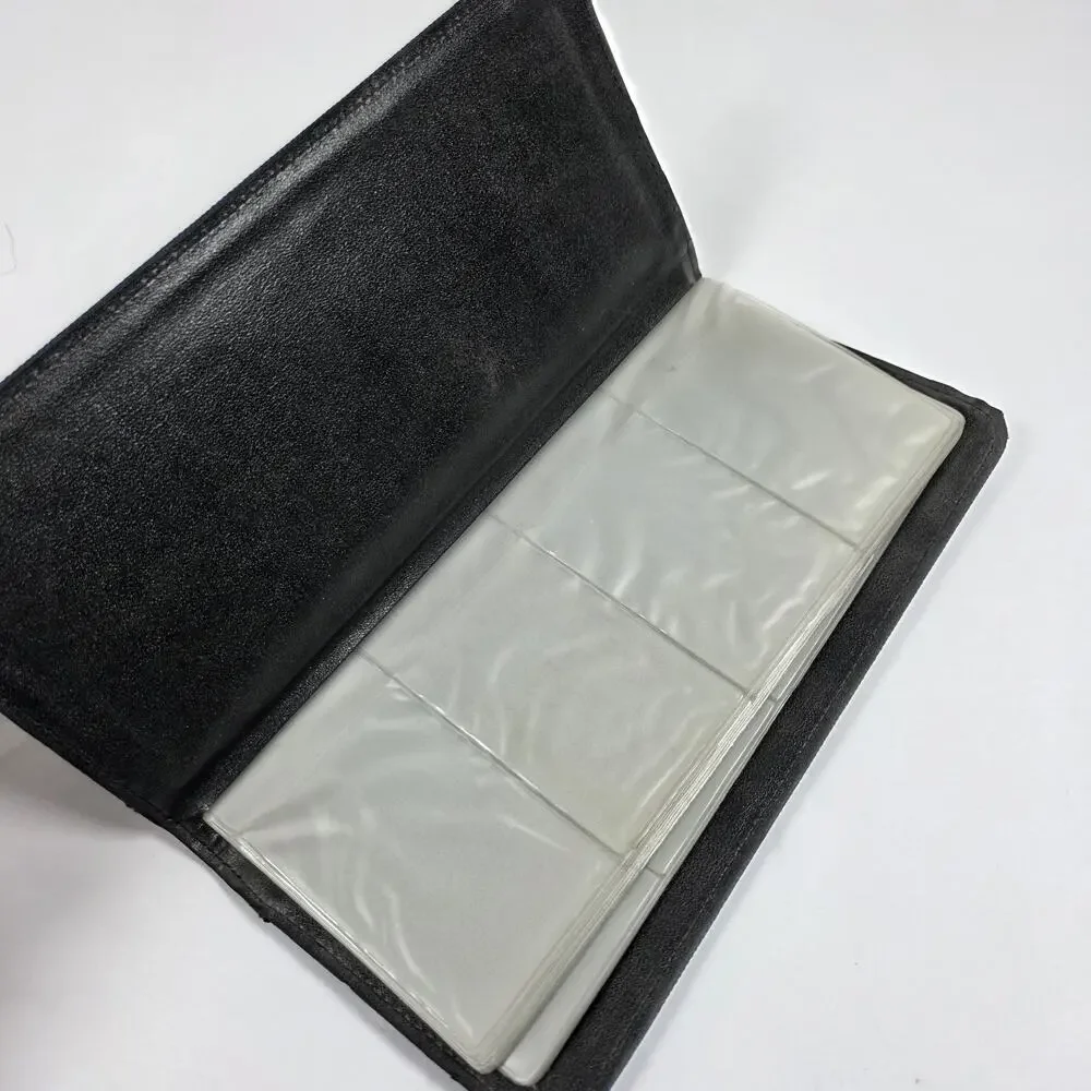 Vintage Business Card Holder Adtech Denim/faux leather Organizer multipage