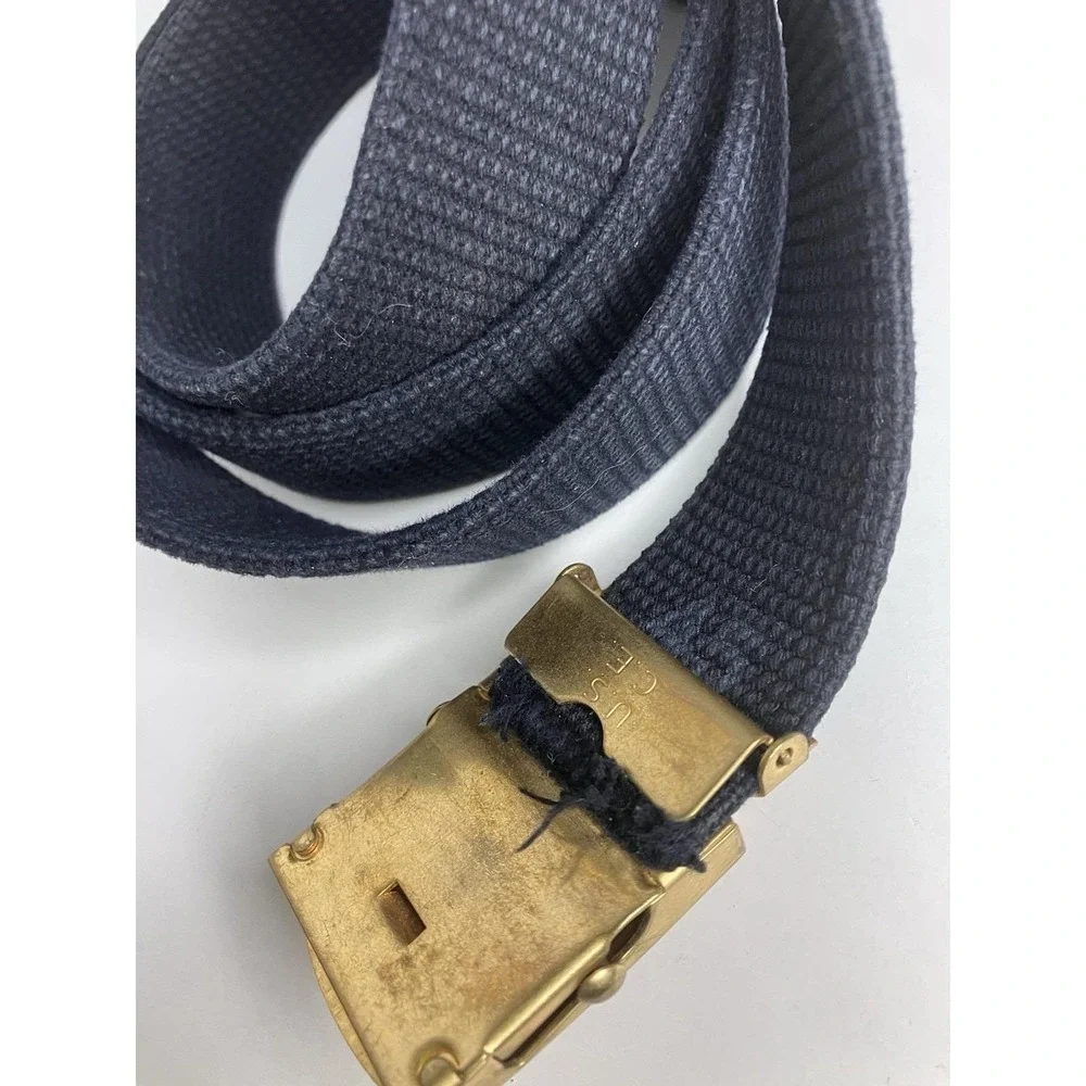 VTG Navy Blue Belt 38 Inch With Pull Buckle U.S. C.E Marked 60s Trouser Belt