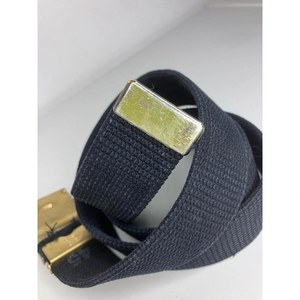 VTG Navy Blue Belt 38 Inch With Pull Buckle U.S. C.E Marked 60s Trouser Belt