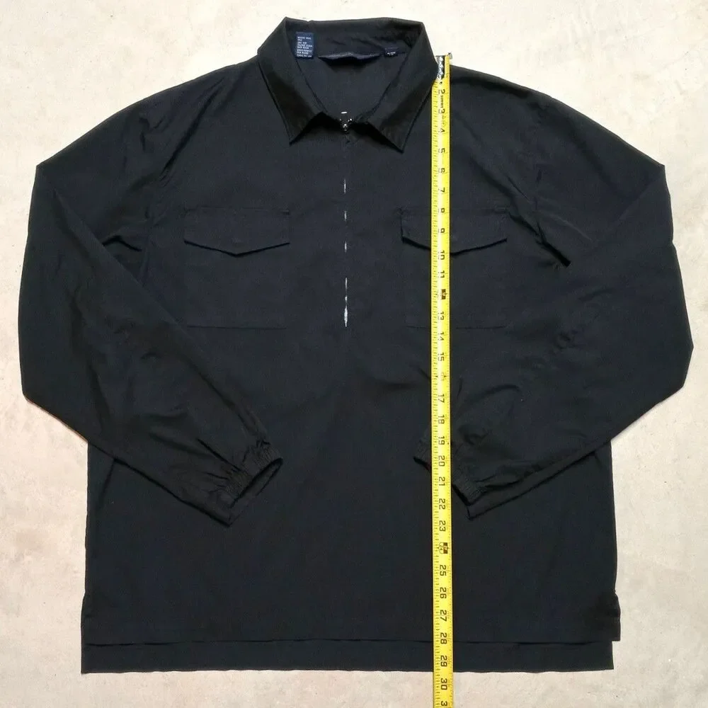 Vintage Polo Golf Ralph Lauren 1/4 Zip Windbreaker Jacket Size XL Black Pullover