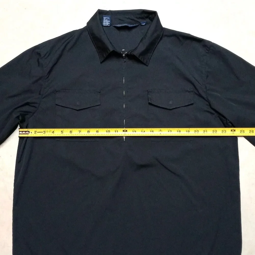 Vintage Polo Golf Ralph Lauren 1/4 Zip Windbreaker Jacket Size XL Black Pullover