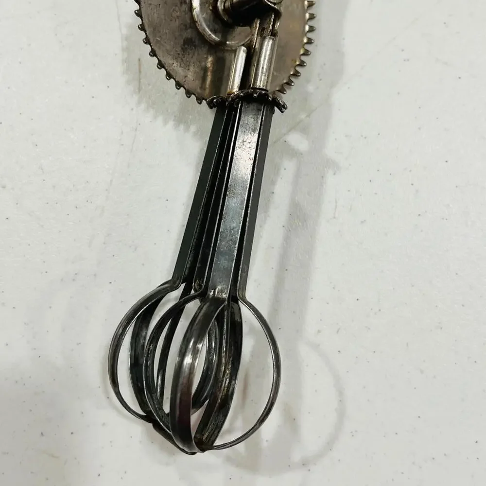 Vintage A&J Metal Egg Beater Mixer, Hand Crank - USA Patent October 9, 1923