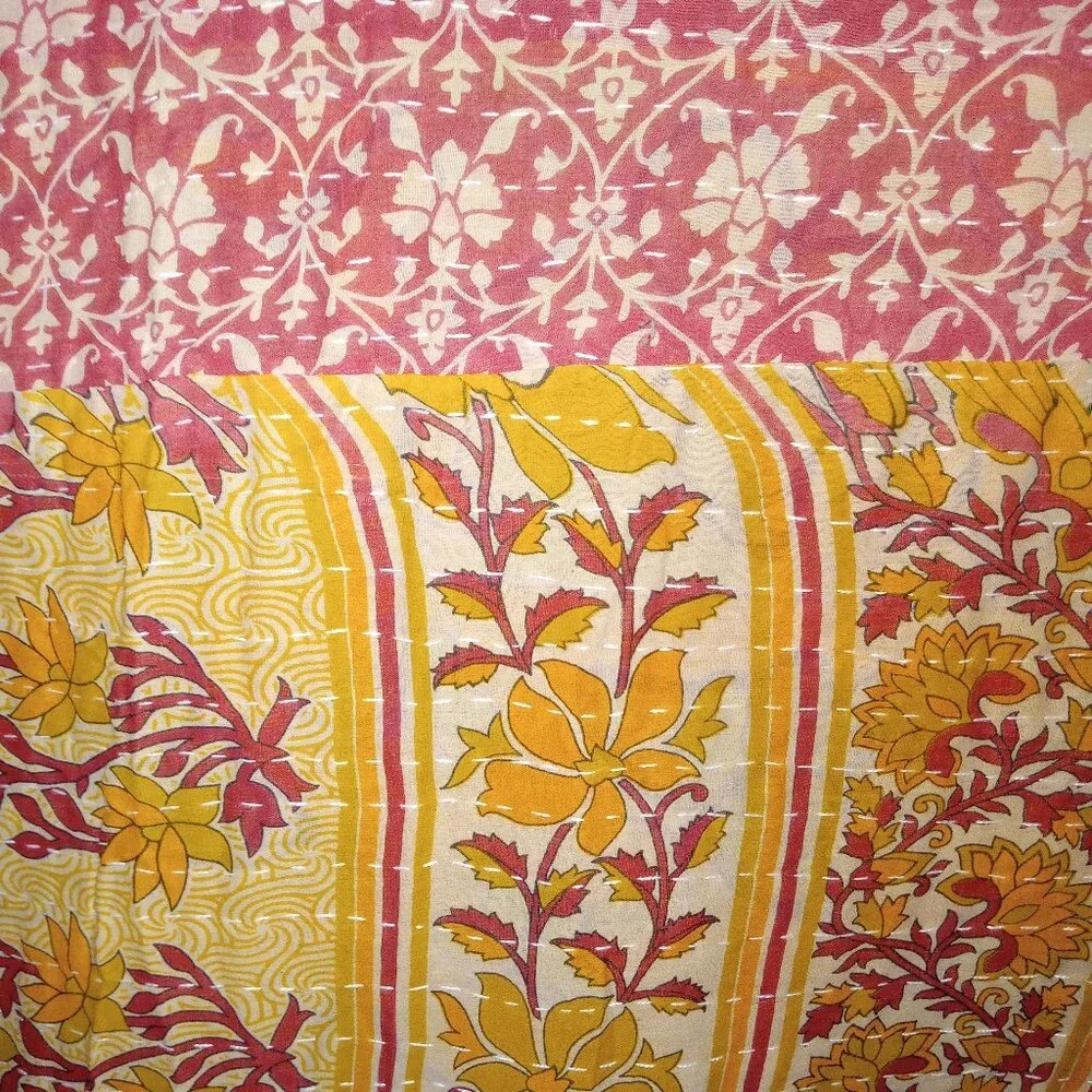 Handmade kantha quilt
