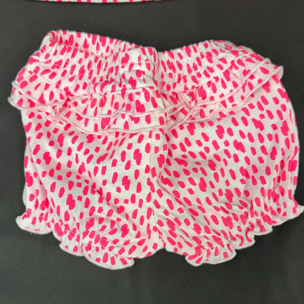 Carter’s Pink and White Polka Dot Kitty Baby 2 piece Short Set size 3 months