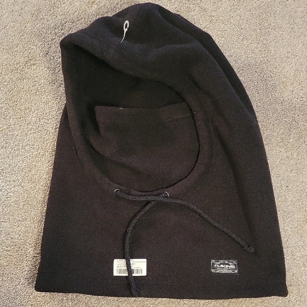 Dakine Black and White Logo Patch Fleece Hood