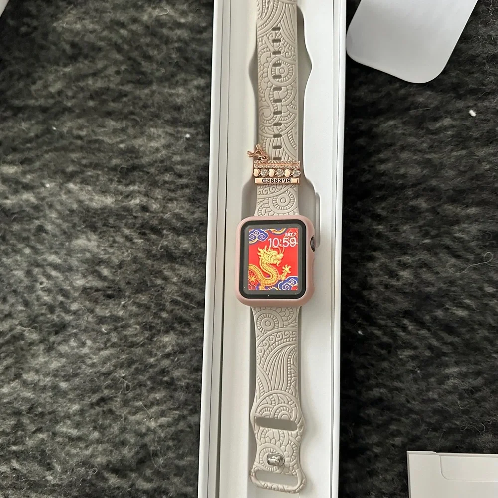 Apple Watch Series 3 with Rose Gold Textured Band
