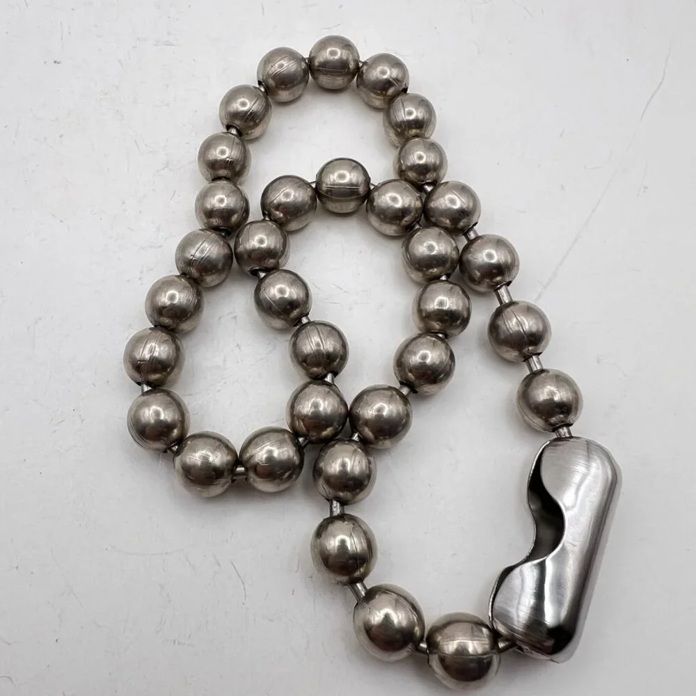 Bold Industrial Steel Ball Chain Necklace Bracelet Set 18.5