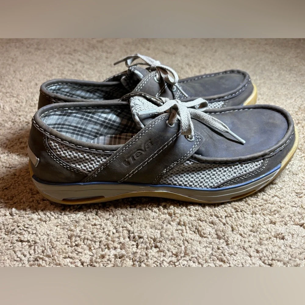 Teva Men's Gray and‎ Tan Boat Shoes