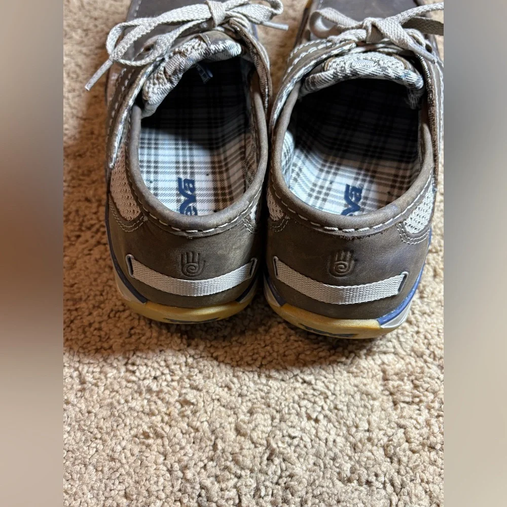 Teva Men's Gray and‎ Tan Boat Shoes