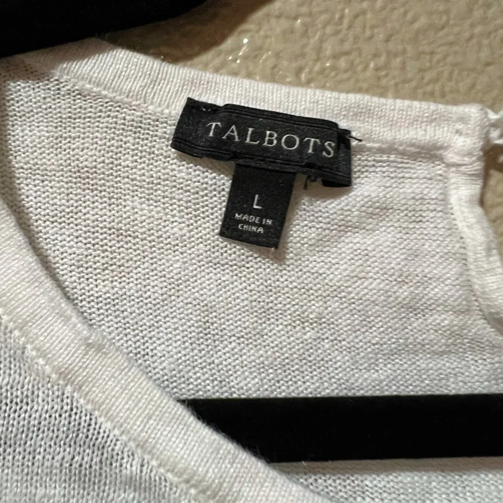 Talbots romantic bracelet bell sleeve sweater linen old money minimalist coastal