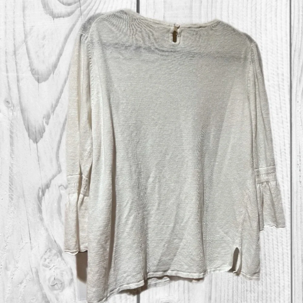 Talbots romantic bracelet bell sleeve sweater linen old money minimalist coastal