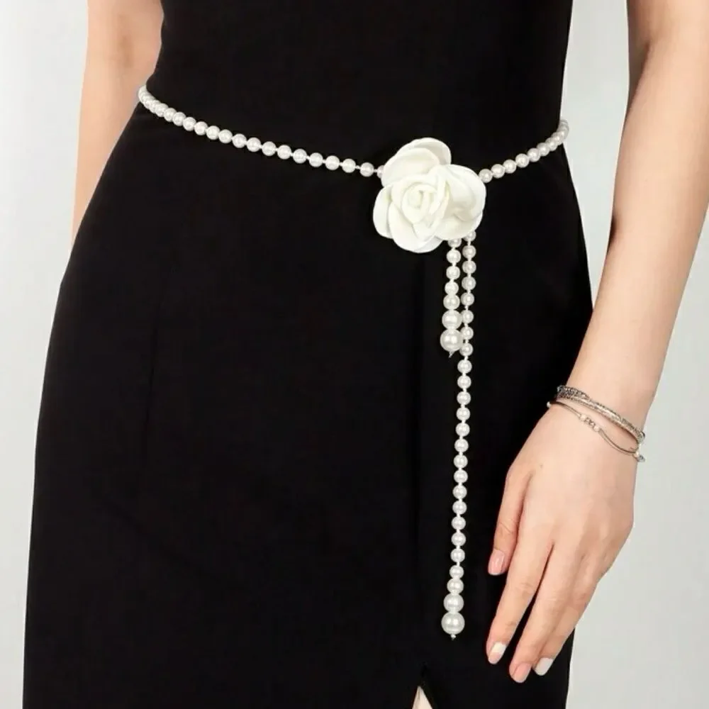 flower pearl  belt A656