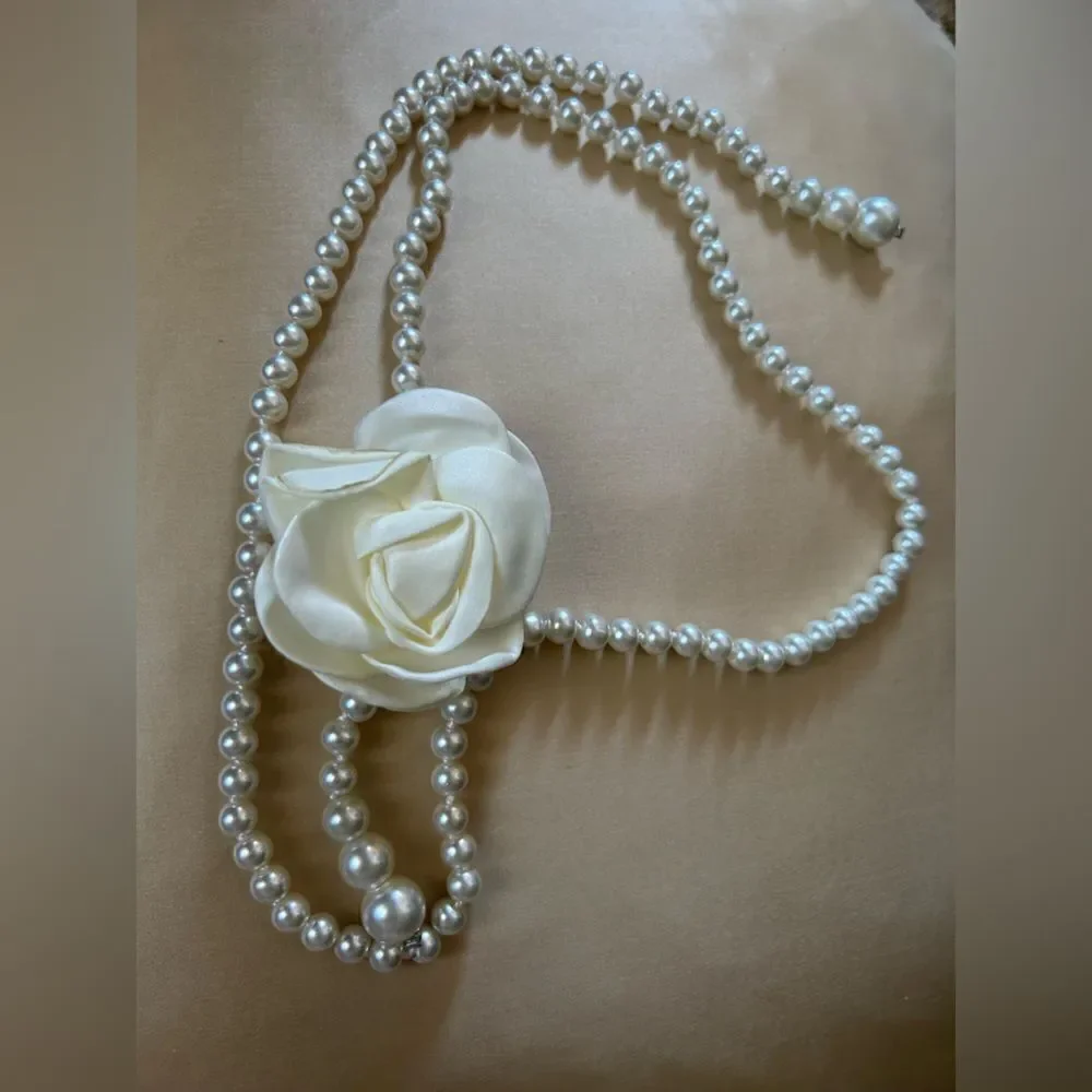 flower pearl  belt A656