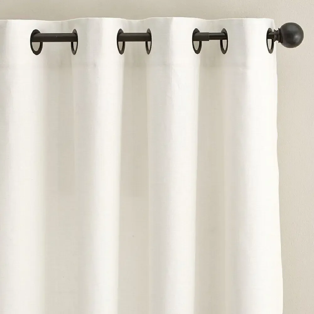 Pottery Barn Emery Linen Grommet Blackout Curtain Ivory Window Panel 50 x 96 NWT