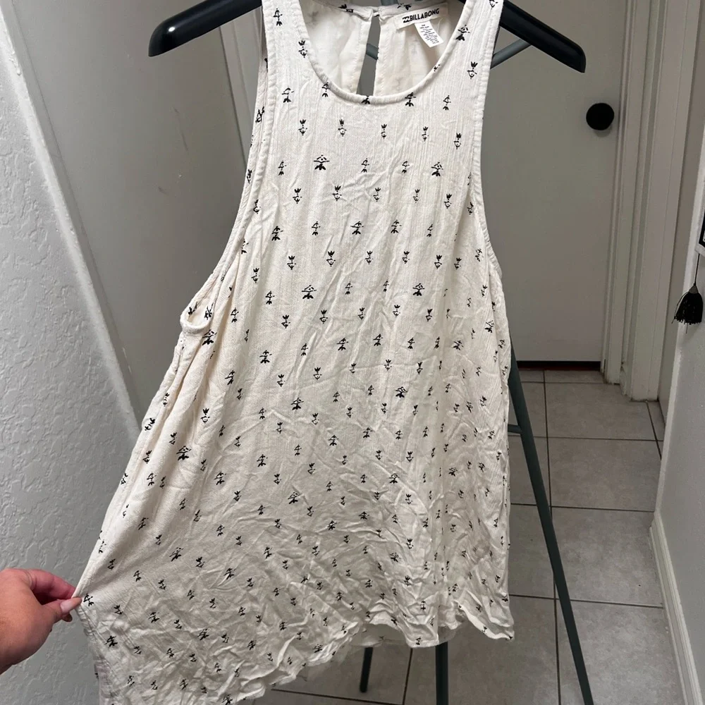 Billabong Cream Mini Dress with Tiny Black Motif
