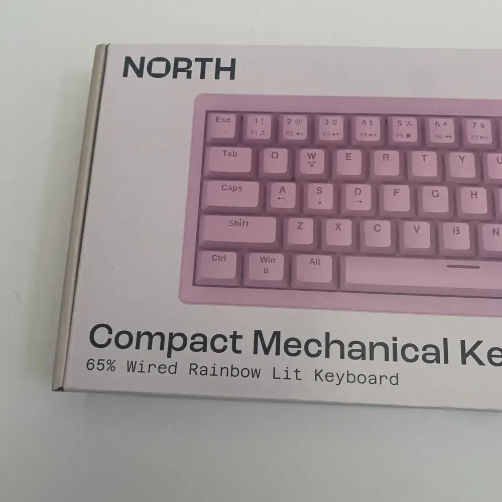 NORTH Compact Mechanical Keyboard 65% Wired Rainbow Lit Keyboard New