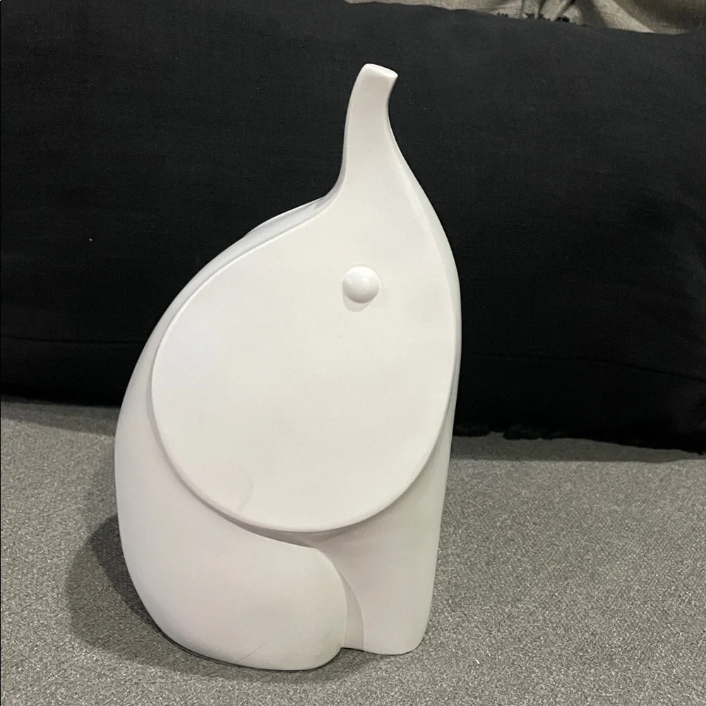 Jonathan Adler Modernist White Elephant Figurine Single Bookend
