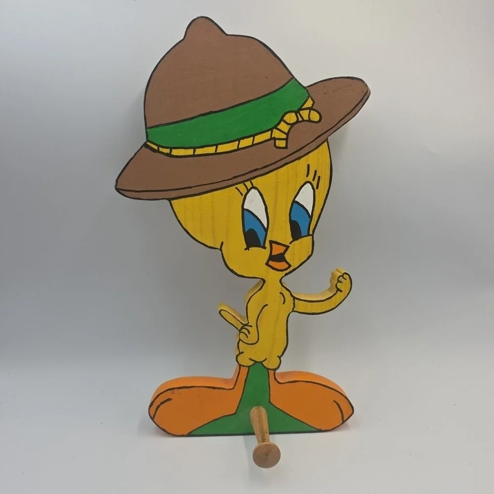 Vintage Tweety Bird Single Coat Hanger Wood