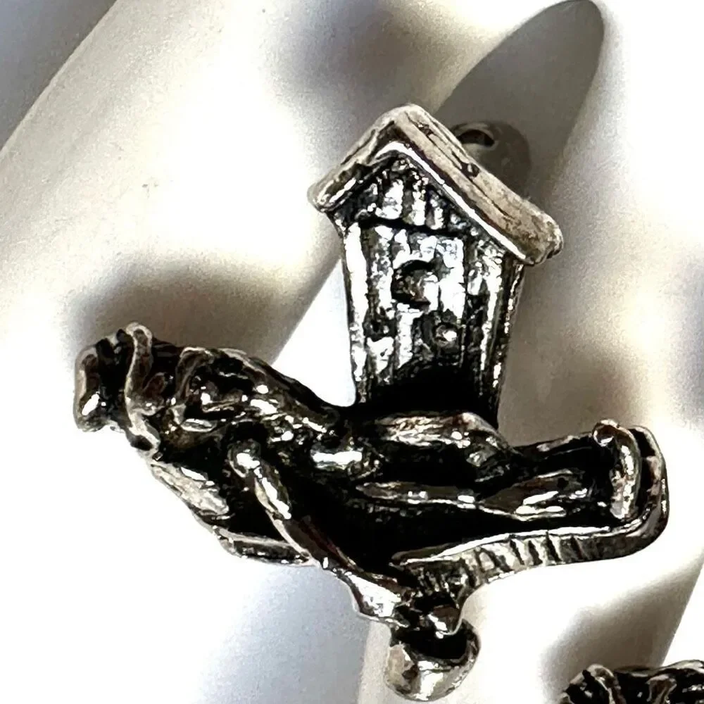 Hillbilly by outhouse silver tone cufflinks