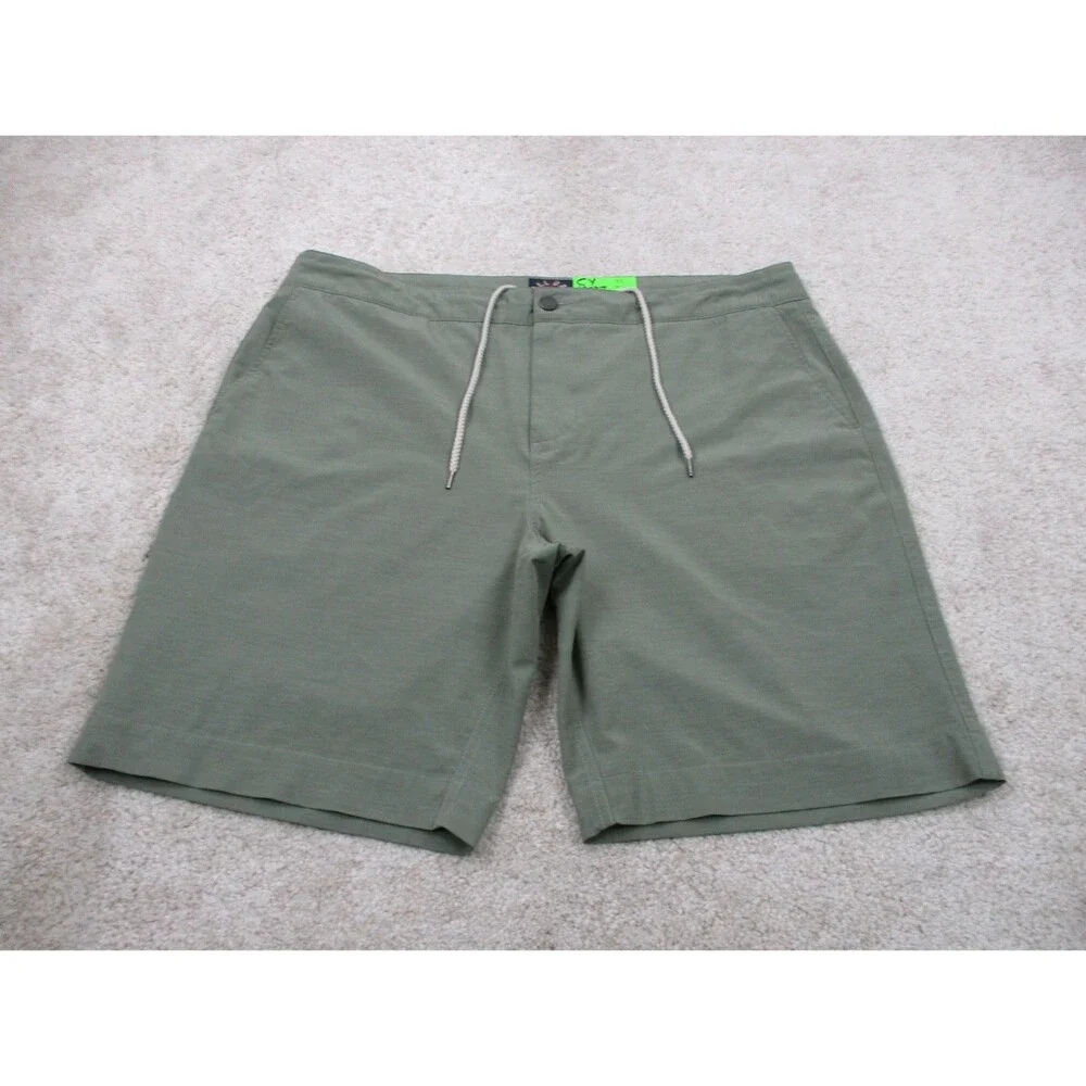 Faherty All Day Shorts Mens 38 Green Performance Stretch Drawstring Casual *