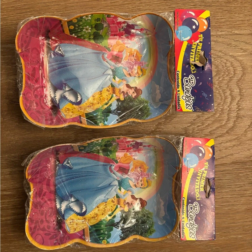 4 Disney Princess Party Plates Set - Multicolor