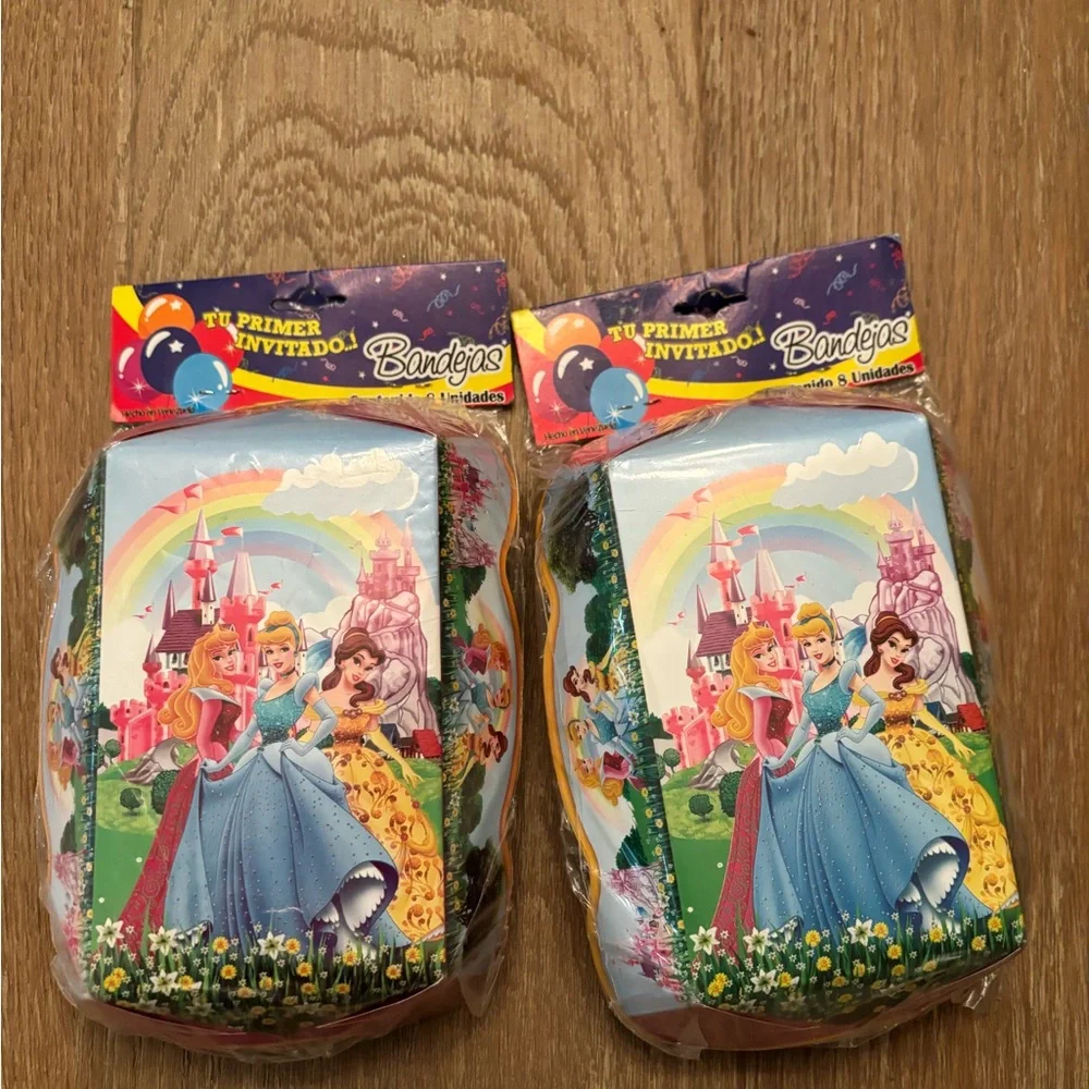 4 Disney Princess Party Plates Set - Multicolor