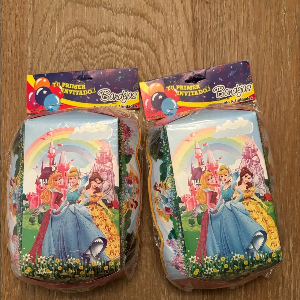 4 Disney Princess Party Plates Set - Multicolor