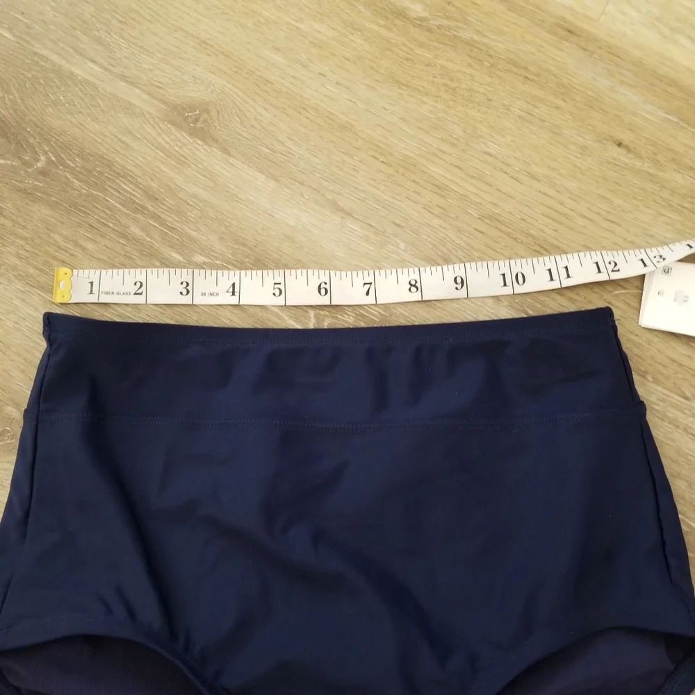 NWT Lands' End Navy High Rise  Bikini Bottom Size XS