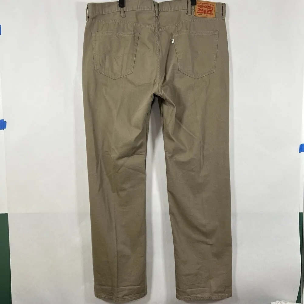 Levi's 559 Relaxed Fit Straight Leg Jeans Mens Size 42x34 Beige Tan White Tab